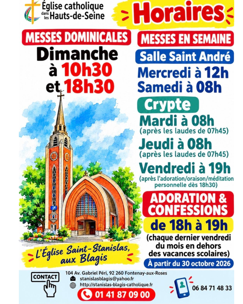 Horaires messe St Stanislas Blagis canva